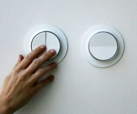 Lumen Circular Switches by Magdaléna Čurdová & Tereza Matyášková Switch Design Buttons, Electric Switch Design, Circular Product Design, Light Switch Design, Switches Design, Modern Light Switches, Designer Light Switches, Ui Ux 디자인, Light Switches And Sockets