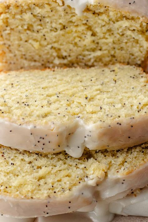 This ultra moist and tender Lemon Poppy Seed Yogurt Loaf Cake will surely satisfy all your lemon cravings! It's naturally flavored with loads of lemon zest, speckled with crunchy poppy seeds and finished with a tart lemony glaze! Lemon Poppyseed Loaf Cake, Moist Lemon Poppyseed Cake, Sweet Egg White Recipes, Yogurt Lemon Cake, Yogurt Loaf Cake, Lemon Poppyseed Loaf, Lemon Poppy Seed Loaf, Poppy Cake, Lemon Poppyseed Bread