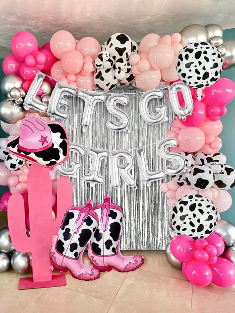 Multicolor  Collar  PE  Balloons Embellished   Event & Party Supplies Last Rodeo 30th Birthday, Pink Cow Party Decorations, 25th Rodeo Party, Shania Twain Themed Birthday Party, Cowgirl Party Decorations Western Decor, Pink Cowboy Birthday Party, Preppy Cowgirl Birthday Party, Man I Feel Like I’m One Birthday, Disco Cowgirl First Birthday