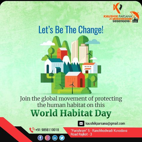 World Habitat Day.. World Habitat Day Poster, World Habitat Day, Creative India, Habitat, Let It Be, India, Movie Posters, Quick Saves, Film Posters