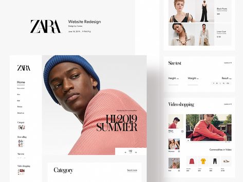 Zara Website Redesign by Caress Zara Website Design, Web Design Page, Website Mockup Design, Zara Website, Ux Trends, Reference Website, Website Mockup, Website Ui, Ecommerce Website Development