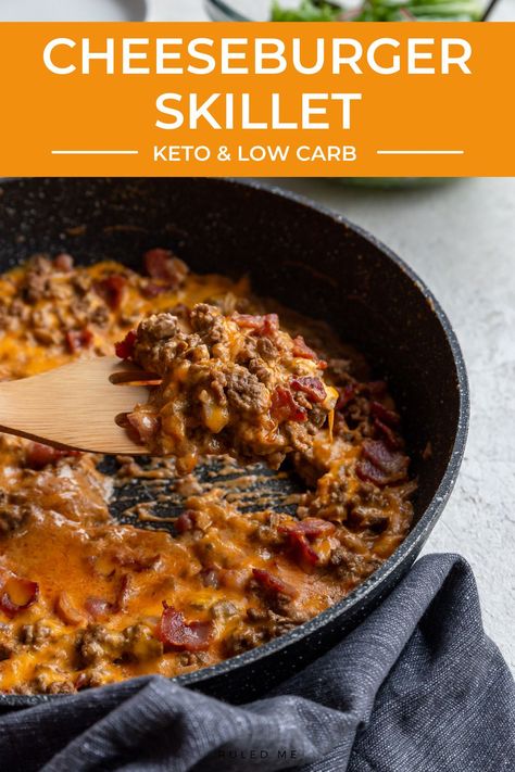 These dishes are not only the best in winter, but they definitely are a great stovetop summer dinner dish to make too! #ketodinner #ketoskillets #cheeseburgerskillet #bacon Keto Bacon Burger Casserole, Keto Bacon Cheeseburger Casserole, Cheeseburger Casserole Keto, Bacon Cheeseburger Skillet, Keto Low Carb Bacon Cheeseburger Casserole, Bacon Cheeseburger Skillet Keto, Cheeseburger Skillet, Ground Beef Cream Cheese, Keto Bacon Cheeseburger