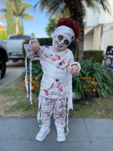 Mummy Halloween Costume Diy, Scary Mummy Costume, Diy Mummy Costume For Kids, Mummy Costume Kids, Mummies Costume, Toddler Zombie Costume, Halloween Costumes Mummy, Boys Scary Halloween Costumes, Kids Mummy Costume