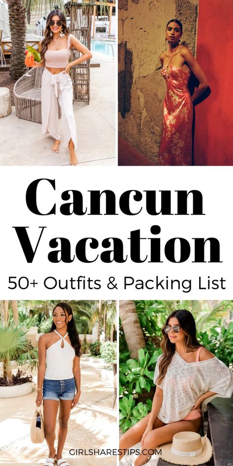 What to wear in Cancun Mexico and the ultimate packing list for your Cancun vacation. | Cancun outfits | Cancun Mexico outfits black girl | outfits for Cancun Mexico for women, Cancun outfits vacation | Cancun outfits plus size | Cancun outfits black girl | Cancun outfits Xcaret | Cancun outfits night | Cancun outfits ideas | Cancun outfits women | Cancun outfits Xplor, Cancun outfits beach | Cancun outfits Cocobongo | Cancun outfits packing lit | Cancun outfits Coco bongo | Cancun outfits beach Outfits For A Trip To Mexico, Cancun Women Outfit, Cancun Outfits 2023, Outfits For Mazatlan, Mexico Clothes Vacation, Dress For Mexico Vacation, Cancun Vacay Outfits, Cancun Summer Outfits, Cancun Dresses Vacation Outfits