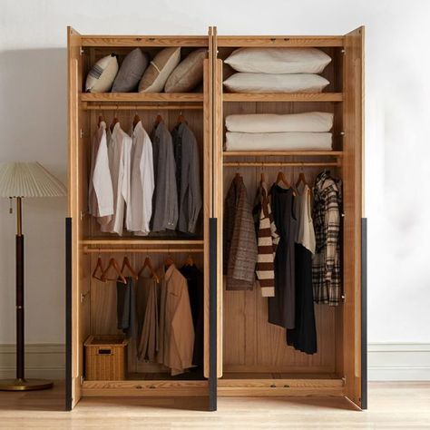 Wardrobe Freestanding, Modern Wardrobe Design Sliding Doors, Illustration Moodboard, Freestanding Wardrobe, Standing Closet, Wooden Wardrobe Design, Free Standing Wardrobe, Single Wardrobe, Portable Wardrobe