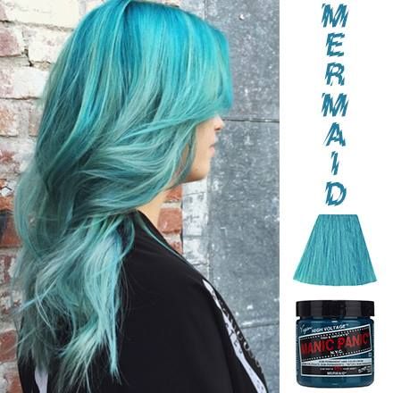 Beatiful!! #ColorHair #mermaid #ManicPanic Manic Panic Mermaid, Atomic Turquoise Manic Panic, Manic Panic Hair, Mermaid Hair Color, Beauty Hair Color, Beauty Hairstyles, Semi Permanent Hair Color, Manic Panic, Rose Gold Hair