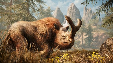 Wooly Brontothere Farcry Primal, Prehistoric Animals Dinosaurs, Far Cry Primal, Far Cry 4, Prehistoric Wildlife, Prehistoric World, Ancient Animals, Prehistoric Art, Southern Region