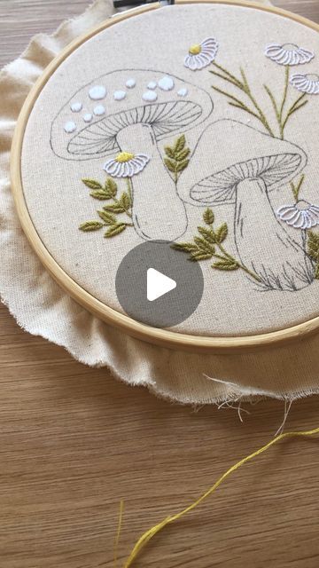 Christmas Mushroom, Mushroom Garden, Garden Embroidery, Embroidery Christmas, Calico Fabric, Embroidery Videos, Embroidery Motifs, Personalized Embroidery, Modern Embroidery