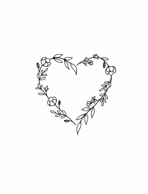 Thorny Heart Tattoo, Nature Heart Tattoo, Heart Vine Tattoo, Vine Heart Tattoo, Floral Heart Tattoo, Flower Heart Tattoo, Heart With Thorns, Rose Heart Tattoo, Flower Hearts