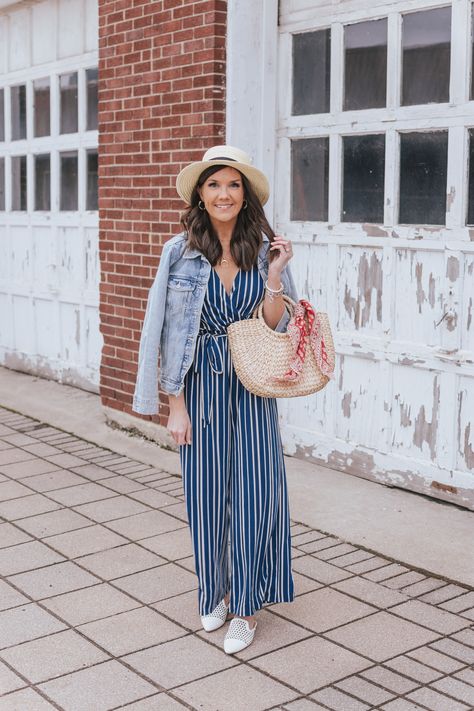 Styling a Wide Leg Jumpsuit, spring fashion at Walmart fashion finds, navy striped jumpsuit, sam edelman dupes, affordable fashion, vacation outfit Summer Jumpsuit Outfit, Short Dress Patterns, Preppy Spring, Walmart Fashion, Affordable Fashion Women, Stripe Outfits, Jumpsuit Outfit, Striped Jumpsuit, Summer Fashion Trends