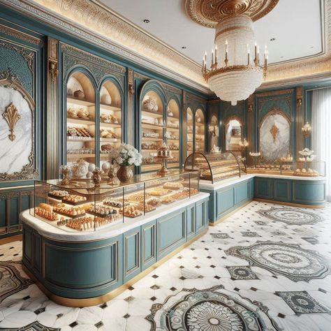 Bakery Counter Design, French Bakery Design, Glamourous Bathrooms, Smash Badminton, Tea Room Interior, Apothecary Store, Bakery Counter, French Coffee Shop, Cafe Design Inspiration