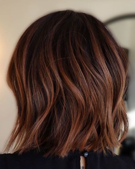 Hairstyles For Short Hair Brunette, Short Hair Brunette Balayage, Balayage Brunette Short, Copper Balayage Hair, Short Hair Brunette, Short Copper Hair, Copper Balayage Brunette, Balayage Hair Copper, Balayage Hair Ideas