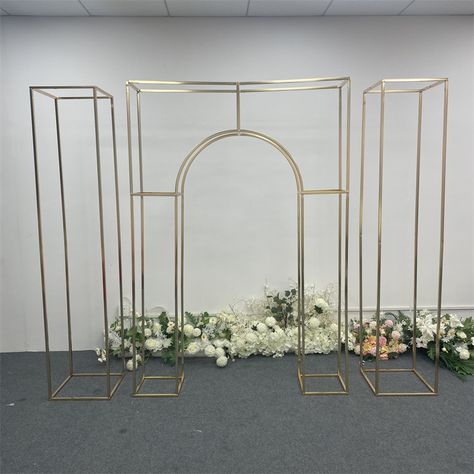 Gold Wedding Backdrop, Metal Backdrop, Arch Background, Birthday Ceremony, Wedding Arches Outdoors, Backdrop Arch, Wedding Ceremony Arch, Wedding Arch Flowers, Wedding Store