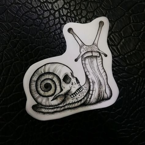 Spooky Snail Tattoo, Snail With Skull Shell Tattoo, Cute Scary Tattoos, Skull Snail Tattoo, Snail Skull Tattoo, Snail Tattoo Design, Skull Snail, Snail Tattoo, Globe Tattoos