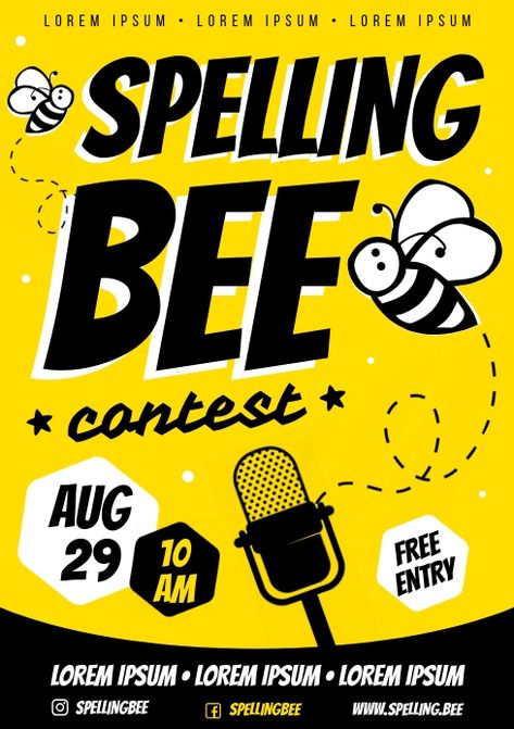 SPELLING BEE POSTER Spell Bee Competition Poster, Spelling Bee Poster Design, Spelling Bee Decorations School, Spelling Bee Poster, Olive Ostrovsky, Spelling Bee Decorations, Spelling Bee Competition, Spell Bee Competition, Bee Poster