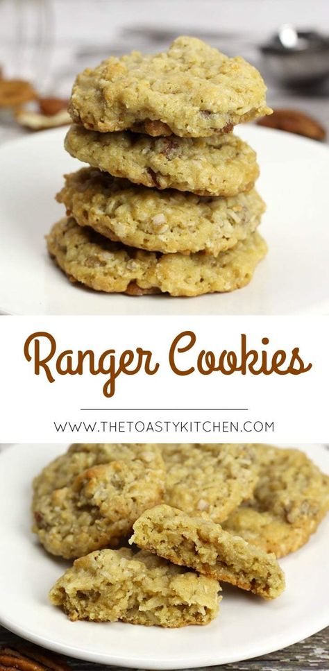 Ranch Cookies Recipe, Ranger Cookies Recipe Rice Krispies, Rancher Cookies, Ranger Cookies Recipe, Cookies With Rice Krispies, Easy Cookies Recipes, Ranch Cookies, Ranger Cookies, Rice Krispies Cereal