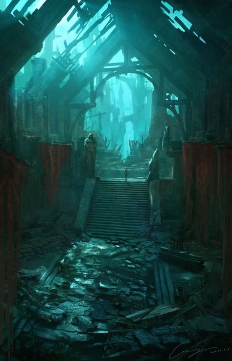 ruins by zhiyong liDigital Art Masters: Volume 5 Desain Editorial, Rpg Map, 다크 판타지, Fantasy Setting, Fantasy Places, Fantasy Art Landscapes, Fantasy Concept Art, Art Masters, Arte Fantasy