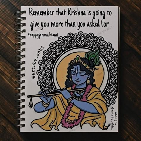 Krishna Easy Art, Krishna Painting For Janmashtami, Aesthetic Drawings For Journal, Shree Krishna Mandala Art, Aesthetic Krishna Drawing, Drawing On Janmashtami, Drawing Ideas For Diary, Radha Janmashtami, Krishna Drawing Mandala