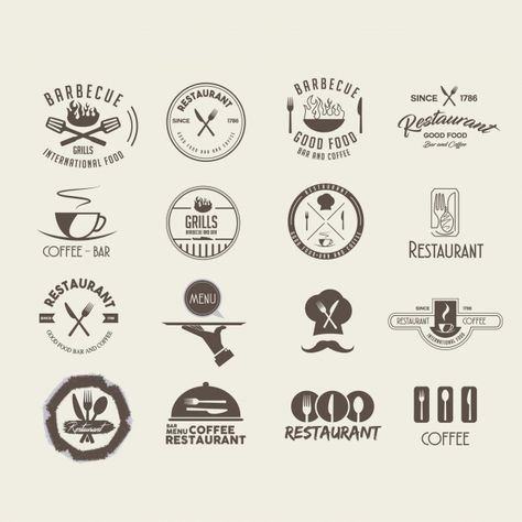 Restaurant logo design. Download thousands of free vectors on Freepik, the finder with more than a million free graphic resources Resturant Logo, Cafe Logos, Catering Logo, Grill Logo, Logo Retro, Food Logo Design, Restaurant Logo, Coffee Logo, Modern Restaurant