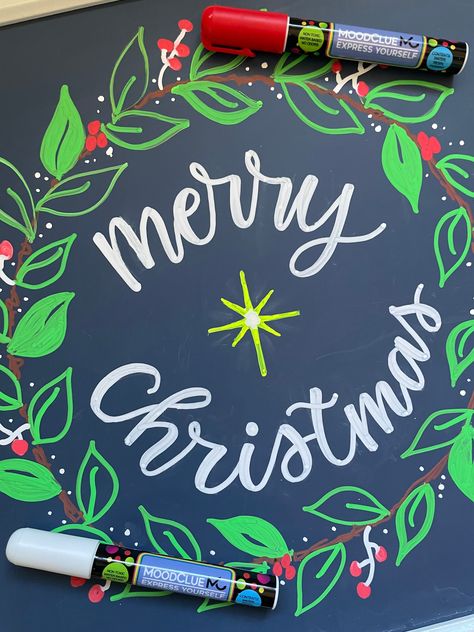 Chalkboard Marker Art, Liquid Chalk Art, Chalk Marker Art, Chalk Art Christmas, Decorate Your House For Christmas, Winter Chalkboard, Chalk Markers Art, Christmas Chalkboard Art, Christmas Reef