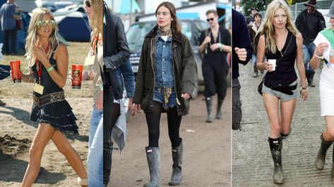 Best Glastonbury festival outfits: From Kate Moss’ hunters to Alexa Chung’s Barbour Jacket and Sienna Miller’s boho chic style these are the most iconic festival outfits from Worthy Farm - read more Festival Outfits Glastonbury, Sienna Miller Festival Style, Alexa Chung Glastonbury, Chic Festival Outfits, Glastonbury Festival Outfit, Glastonbury Outfits, Glastonbury Festival Fashion, British Festival, Glastonbury Fashion