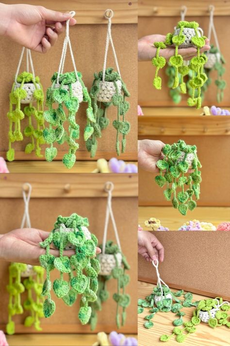 Elevate your car interior with our Pothos Plant Crochet, a charming car hanging plant crafted with love and skill to add a touch of greenery and elegance to your travels. Crochet Pothos, Car Hanging Plant, Crochet Flower Basket, Crochet Car Hanging, Plants Crochet, Crochet Hanging Plant, Plant Crochet, Crochet Plants, Hanging Plants Diy