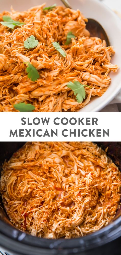 Easy Shredded Chicken Crockpot Recipes, Quick And Easy Dinner Recipes For Family Cheap, Shredded Mexican Chicken, Crockpot Mexican Chicken, Slow Cooker Mexican Chicken, Shredded Chicken Crockpot, Slow Cooker Mexican, Mexican Shredded Chicken, Shredded Chicken Tacos