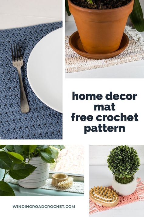 You will love making this quick and easy crochet placemat. The free crochet pattern includes sizes for mats for all the rooms in your home. Room Crochet, Tablecloth Pattern, Crochet Placemat, Pretty Plant, Crochet Placemat Patterns, Crochet Table Mat, Crochet Rugs, Crochet Mat, Crochet Placemats