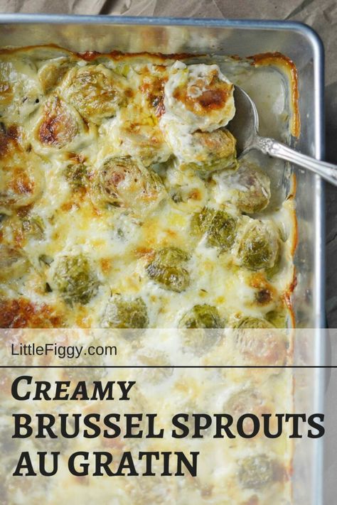 Quick Thanksgiving Recipes, Brussel Sprouts Au Gratin, Creamy Brussel Sprouts, Low Carb Veggie, Thanksgiving Food Sides, Easy Thanksgiving Recipes, Best Thanksgiving Recipes, Thanksgiving Recipes Side Dishes, Sprout Recipes