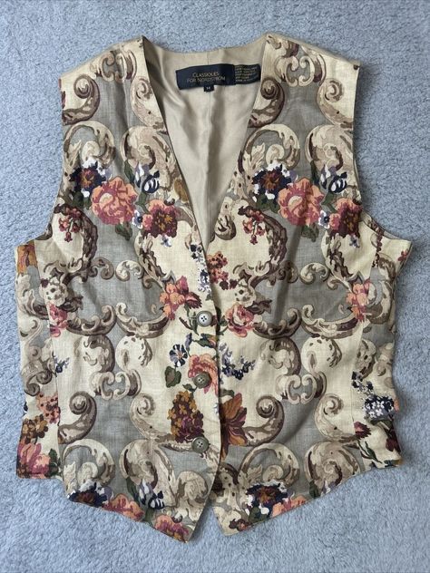 I just added a new item to eBay, Classiques For Nordstrom Tapestry Vintage Vest Woman’s Size Medium Linen Flowers! #eBay #eBaySeller 80s Vest Outfits, Tapestry Clothes, Vintage Vest Outfit, Vests Outfits, Tapestry Clothing, Cute Vests, Fall Vest Outfits, Opera Design, Thrift Inspiration