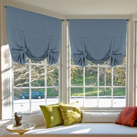 Tie Up Curtains, Tie Up Shades, Balloon Shades, Window Rods, Small Window Curtains, Decorative Curtain Rods, Small Window, Insulated Curtains, Thermal Curtains