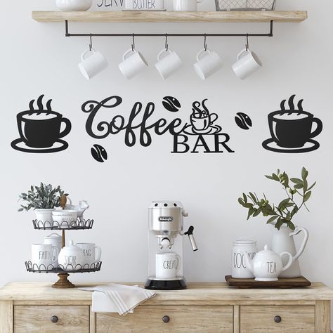 Rustic Coffee Bar, Coffee Bar Wall, Playroom/living Room, Modern Farmhouse Furniture, Coffee Bar Station, Traditional Wall Decor, Bar Metal, Coffee Bars In Kitchen, Home Office Kitchen