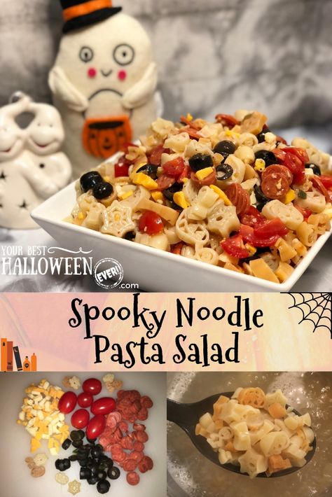 Put a spooky spin on a classic pasta salad with this easy to follow recipe and specialty Halloween-themed noodles! Spooky Pasta, Noodle Pasta Salad, Halloween Pasta, Halloween Potluck, Noodles Ideas, Noodle Pasta, Classic Pasta Salad, Snack Prep, Easy Clean Eating