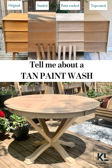 Tan Wash, Paint Wash, Tan Paint, Refinishing Furniture Diy, Wood Projects That Sell, Hemma Diy, Cool Wood Projects, Diy Furniture Renovation, Furniture Rehab