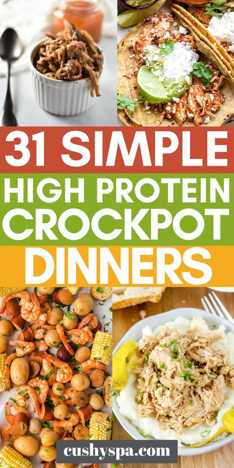 High Protein Crockpot, Crockpot Dinners Healthy, High Protein Dinner, Protein Dinner, Crockpot Dinners, Healthy High Protein Meals, High Protein Low Carb, Healthy Crockpot, Crockpot Recipes Slow Cooker