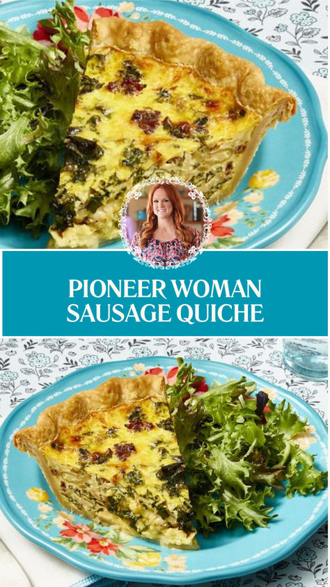 Pioneer Woman Sausage Quiche Pioneer Woman Cowboy Quiche, Pioneer Woman Quiche, Bulk Breakfast, Sausage Quiche Recipes, Kale Quiche, Sausage Pie, Sausage Quiche, Onion Quiche, Creamed Kale