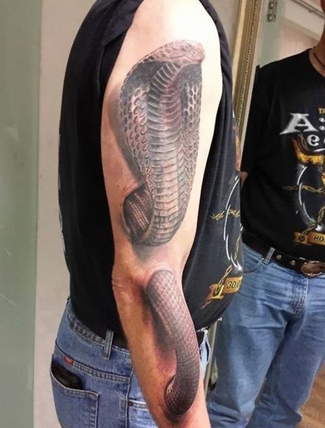 25+ Crazy 3D Tattoos That Will Twist Your Mind King Cobra Tattoo, Tato 3d, Pita Merah, Realistic Butterfly Tattoo, Best 3d Tattoos, Tatoo 3d, Amazing 3d Tattoos, Cobra Tattoo, Optical Illusion Tattoo