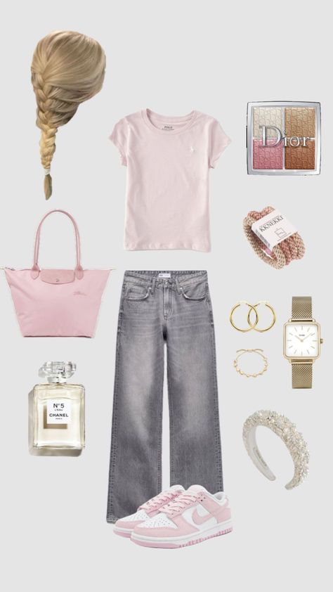 #pink #outfit #cleangirl Mean Girls Outfits, Modest Girly Outfits, Japan Outfits, Rush Outfits, Simple Outfits For School, Slay Outfits, Casual Preppy Outfits, Outfit Inspo Casual, Cute Preppy Outfits