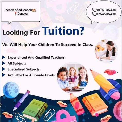 @zenith_of_education #dasuya Tuition Poster Design, Tuition Banner, Tuition Flyer, Tuition Poster, Pamplet Design, Educational Banner, Class Syllabus, Project Cover, Senses Preschool