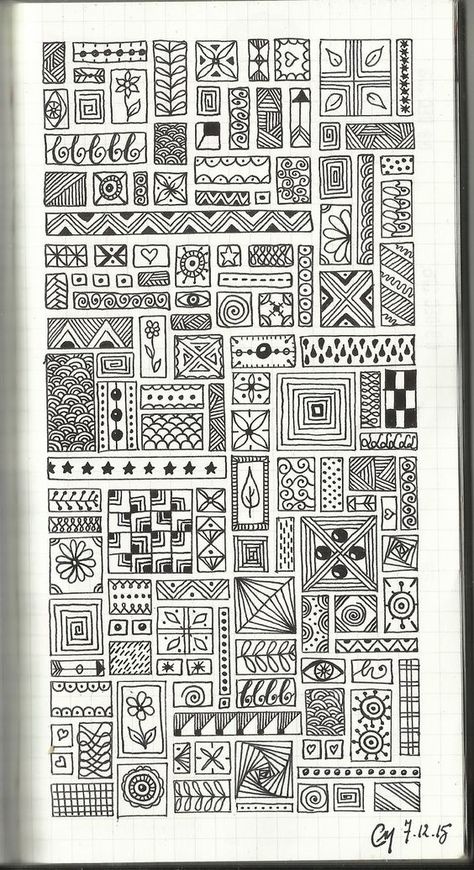 Patterns And Designs, Sharpie Art Ideas, Full Page Doodle Pattern, Zen Doodle Patterns, Zen Doodle Art, Tangle Patterns, Zentangle Drawings, Easy Doodle Art, Doodles Zentangles