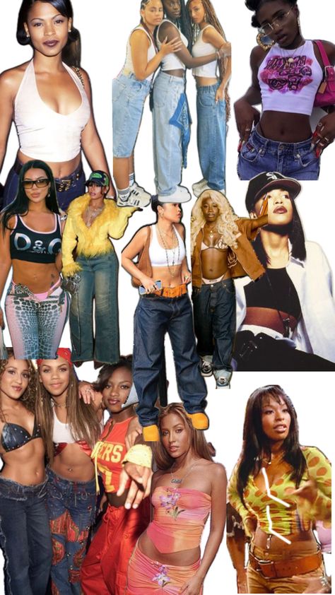 90s Fashion Essentials, 90s Rnb Party Theme, 90s Fine Outfits, Style Annee 2000, R&b Outfits 90s, Année 2000 Outfit, Early 2000s Club Outfits, 90s Club Fashion, Naomi 90s