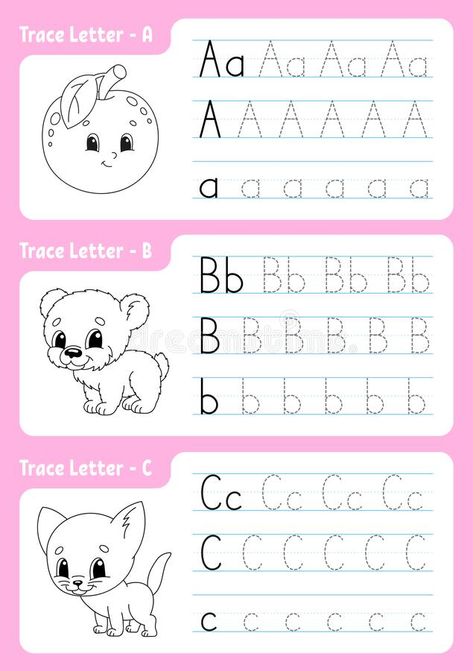 Writing Practice For Kids, Learn Alphabet, Alphabet Writing Practice, English Activities For Kids, Preschool Tracing, Kids Worksheets Preschool, Tracing Worksheets Preschool, Alphabet Worksheets Preschool, Alphabet Tracing Worksheets