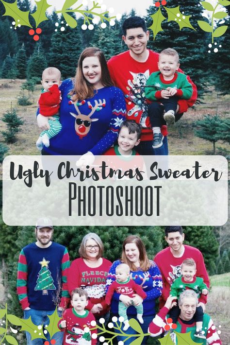 Ugly Christmas Sweater Photoshoot | Family Photos Christmas Card Ugly Sweater Family Pictures, Ugly Christmas Sweater Photoshoot, Christmas Sweater Family Pictures, Ugly Christmas Sweater Family Photos, Christmas Sweater Photoshoot, Sweater Family Photos, Family Ugly Christmas Sweaters, Sweater Photoshoot, Christmas Lights Photoshoot