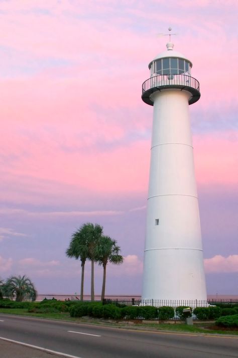 Biloxi, Mississippi...Beautiful | Biloxi Lighthouse Mississippi Beaches, Mississippi Aesthetic, Mississippi Biloxi, Mississippi Coast, Biloxi Lighthouse, Biloxi Beach, Biloxi Mississippi, American States, Walk In The Light