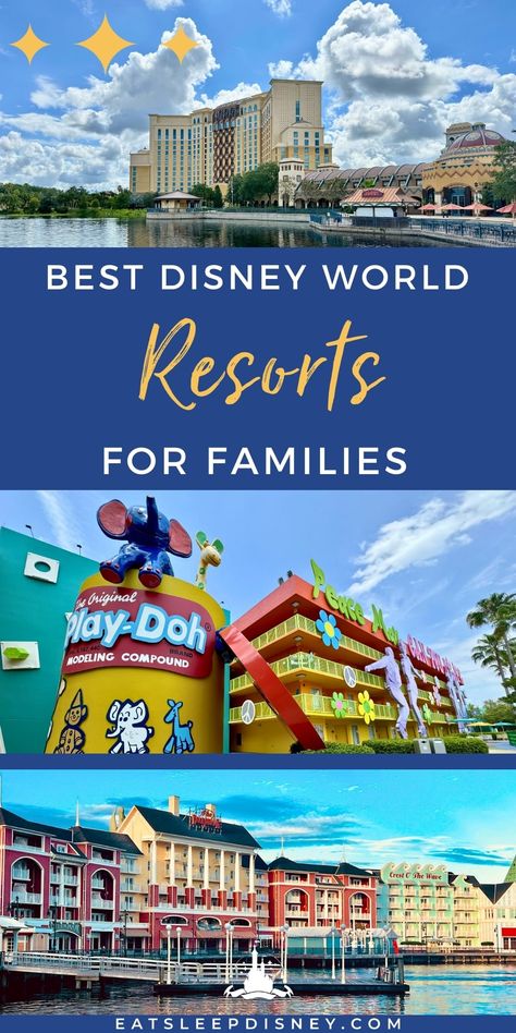 We Compare the Best Disney Resorts for Families – See How They Rank!  You’re ready to take your family on a fun-filled Disney World vacation, yay! With over 25 hotel options to choose from at Disney World, trying to decide which resort to stay at can be overwhelming. The good news is that we are here to help you find the best Disney Resorts for families! Best Disney Resorts, Best Disney World Resorts, Disney Universal Studios, Art Of Animation Resort, Polynesian Village Resort, Polynesian Resort, Disney Resort Hotels, Disney Hotels, Disney World Florida