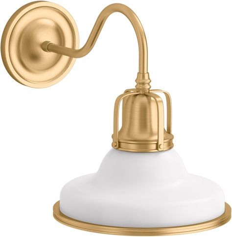 Kohler Lighting, Gold Trim Walls, Boulder House, Traditional Wall Sconces, Kohler Faucet, Bathroom Hallway, Edison Lighting, Barn Light, Indoor Lighting Fixtures