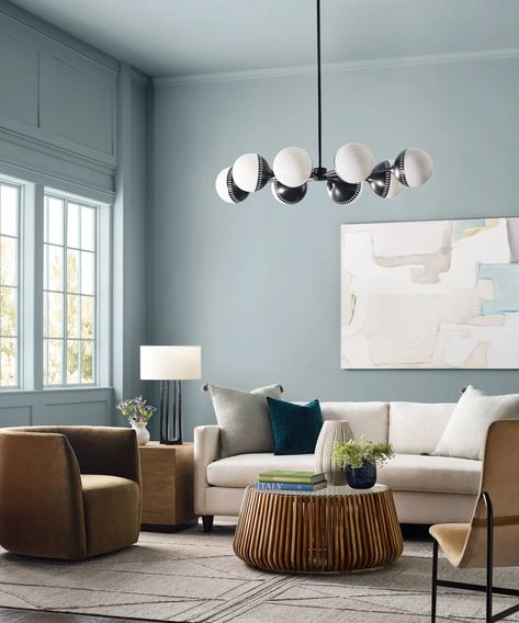 Sherwin-Williams reveals its 2024 trend forecast color palettes – and they're all about well-being Color Of The Year 2024, Blue Gray Paint Colors, Paint Trends, Dark Paint Colors, Choosing Paint Colours, Blue Gray Paint, Trending Paint Colors, Accent Wall Paint, Color Forecasting