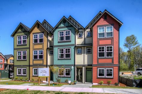 Sylvan Townhomes | Seattle - ...not sure about this. Apartment Complex Exterior, Townhouse Exterior, Tiny House Exterior, Architecture Classic, Mansard Roof, Duplex House Plans, Exterior Paint Color, Gorgeous Houses, Front House