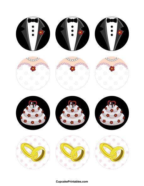 Wedding Cupcake Toppers Printable, Cupcake Toppers Free, Printable Cupcake Toppers, Fancy Cupcakes, Personalised Cupcakes, Wedding Cupcake Toppers, Graduation Party Themes, Cardboard Box Crafts, Free Wedding Printables