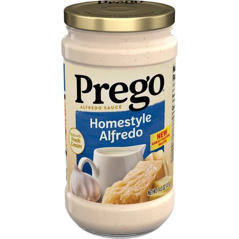 One Pot Creamy Chicken Alfredo with Broccoli | Prego® Sauces Salsa Alfredo Receta, Alfredo With Sausage, Prego Sauce, Salsa Alfredo, Pasta With Alfredo Sauce, Chicken Alfredo Bake, Chicken Broccoli Alfredo, Pasta Alfredo, Broccoli Alfredo